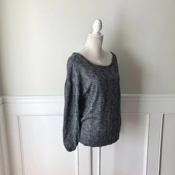 Nordstrom Collection by Bobeau Houndstooth Drop Shoulder Blouse S - Picture 2 of 5